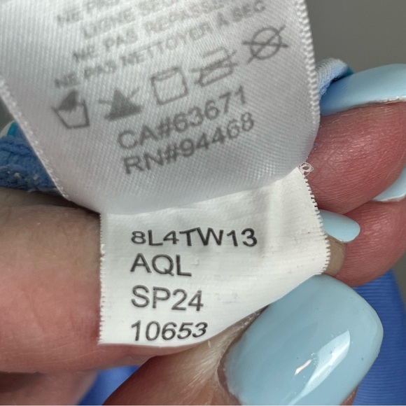 Nautica multi color tropical print crossback 1 pc. modest swimsuit, large. - Picture 12 of 13